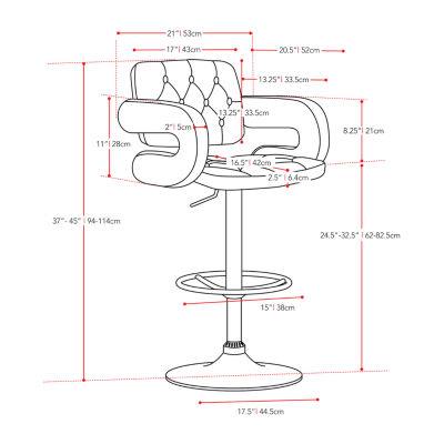 Corliving 2-pc. Upholstered Tufted Swivel Bar Stool