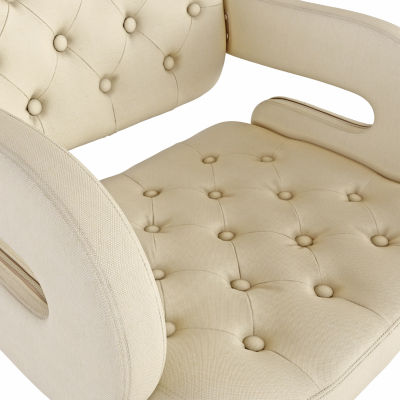 Corliving 2-pc. Upholstered Tufted Swivel Bar Stool