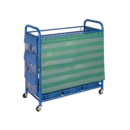 Honey-Can-Do Blue 3-Tier Rolling Shelf Cart, One Size, Blue