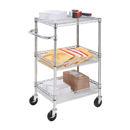 Honey-Can-Do Steel Utility Cart, One Size, Silver