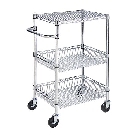 Honey-Can-Do Steel Utility Cart, One Size, Silver