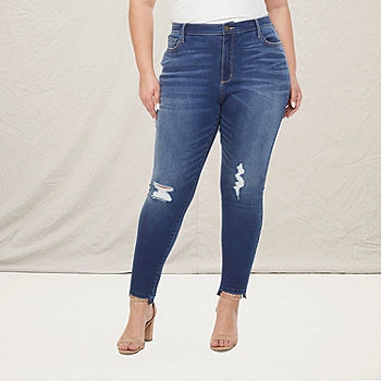 a.n.a Womens High Rise Ripped Jegging - Plus, Color: Dk Melrose - JCPenney
