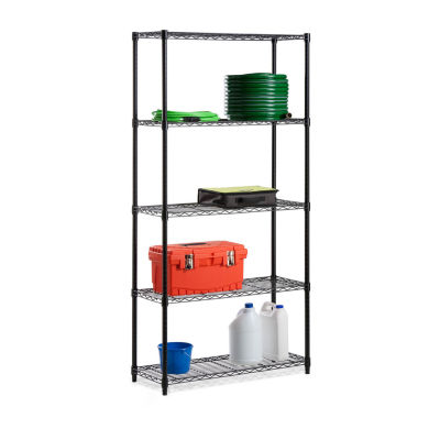 Honey-Can-Do Black 5-Tier Adjustable Shelving Unit