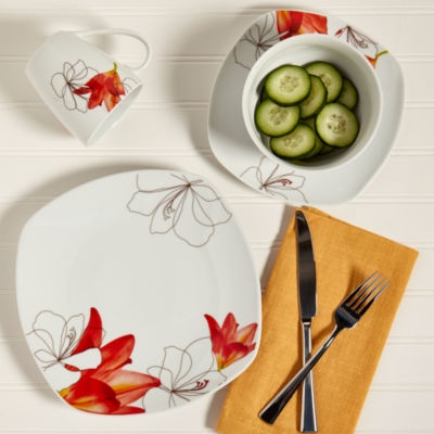 Tabletops Gallery® Lily 16-pc. Ceramic Dinnerware Set