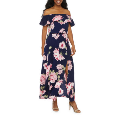 Premier amour short sleeve cold shoulder on sale floral maxi dress