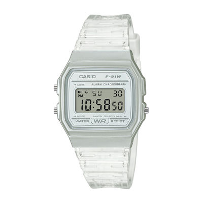 Casio Table Womens Digital Clear Strap Watch F91ws-7os