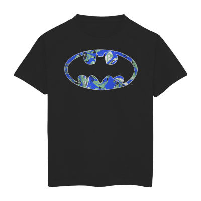 Little & Big Kid Boys Round Neck Short Sleeve Regular Fit Batman Graphic T-Shirt