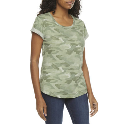 a.n.a Womens Round Neck Short Sleeve T-Shirt