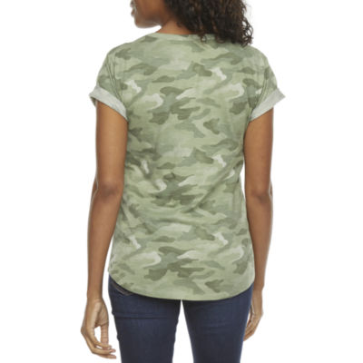 a.n.a Womens Round Neck Short Sleeve T-Shirt