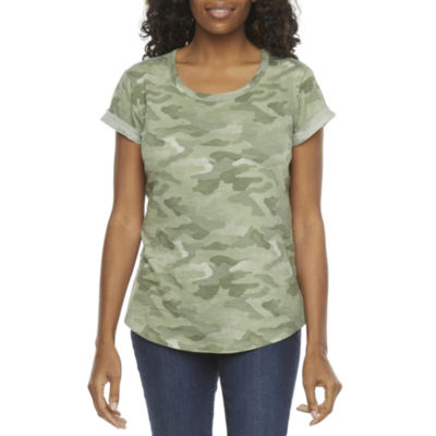 a.n.a Womens Round Neck Short Sleeve T-Shirt