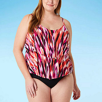 Trimshaper Abstract Tankini Swimsuit Top Plus, Color: Multi - JCPenney