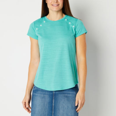 Liz Claiborne Womens Crew Neck Short Sleeve TShirt JCPenney