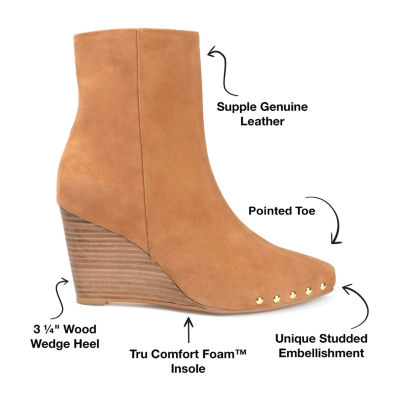 Journee Signature Womens Reeya Wedge Heel Booties