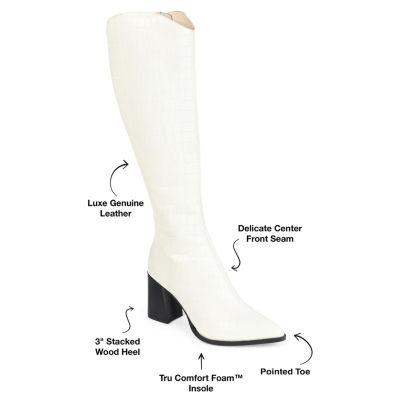 Journee Signature Womens Laila Stacked Heel Dress Boots