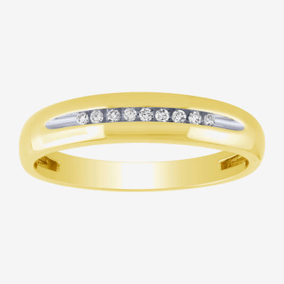 Unisex Adult 1/3 CT. T.W. White Diamond 10K Two Tone Gold Halo Side Stone Ring Sets