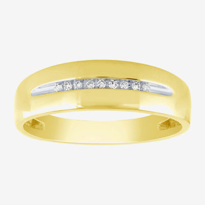 Unisex Adult 1/3 CT. T.W. White Diamond 10K Two Tone Gold Halo Side Stone Ring Set
