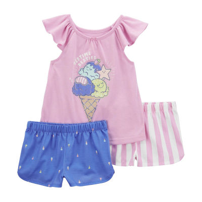 Carter's Toddler Girls 3-pc. Shorts Pajama Set