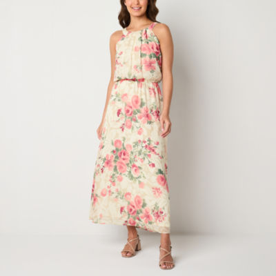 Robbie Bee Womens Sleeveless Floral Maxi Dress