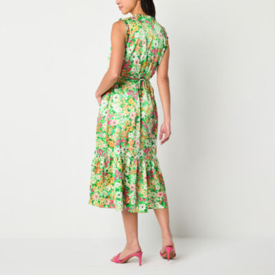 R & K Originals Sleeveless Floral Midi Fit + Flare Dress