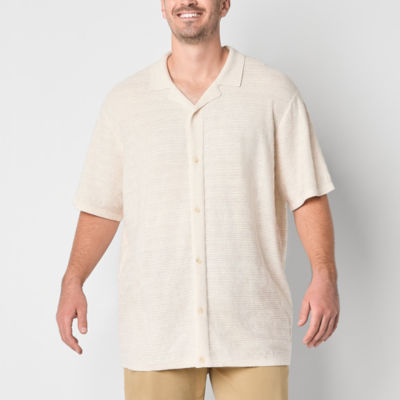 mutual weave Big and Tall Mens Short Sleeve Cardigan