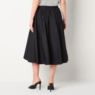 Worthington Womens Mid Rise Midi A-Line Skirt