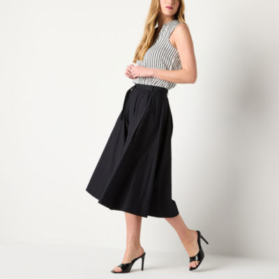 Worthington Womens Mid Rise Midi A-Line Skirt