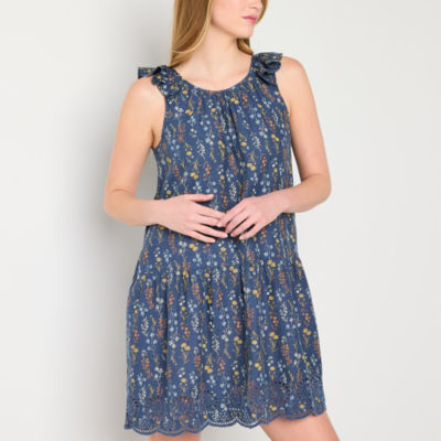 a.n.a Womens Sleeveless Floral A-Line Dress