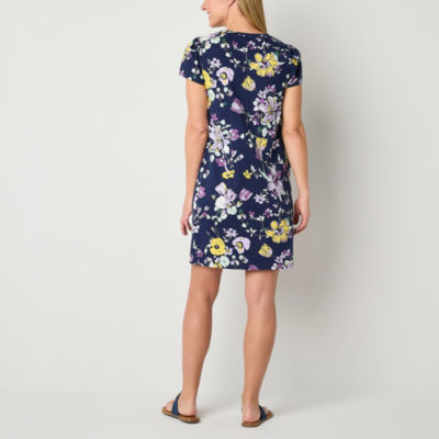 Liz Claiborne Short Sleeve Floral T-Shirt Dress