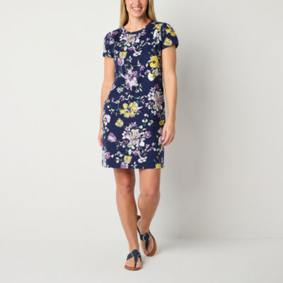 Liz Claiborne Short Sleeve Floral T-Shirt Dress