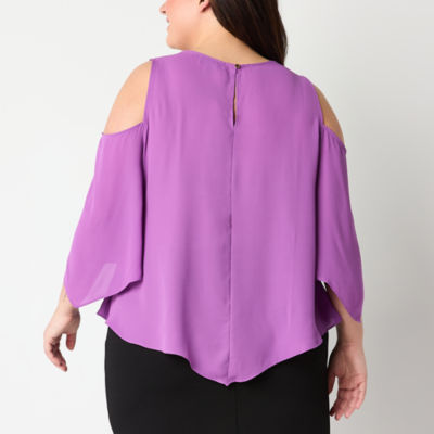 Bold Elements Womens Round Neck 3/4 Sleeve Blouse