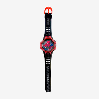 Spiderman Boys Black Strap Watch Spd7029jc