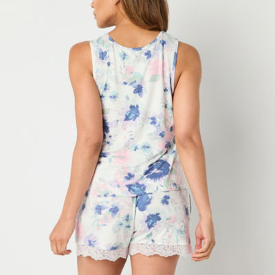 Ambrielle Womens V Neck Sleeveless Pajama Top