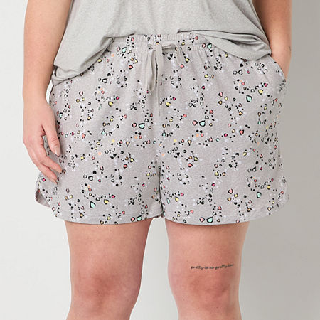 Sleep Chic Womens Plus Pajama Shorts In Gray