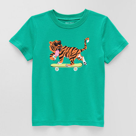 Okie Dokie Toddler & Little Boys Crew Neck Short Sleeve Regular Fit Graphic T-Shirt, 12 Months, Green