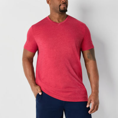St. John's Bay Super Soft Big and Tall Mens V Neck Short Sleeve T-Shirt