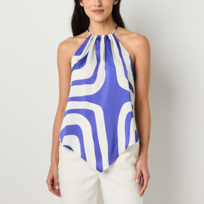 Worthington Womens Sleeveless Mock Neck Top