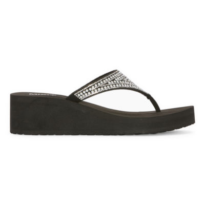 Mixit Womens Triangle Thong Wedge Sandals