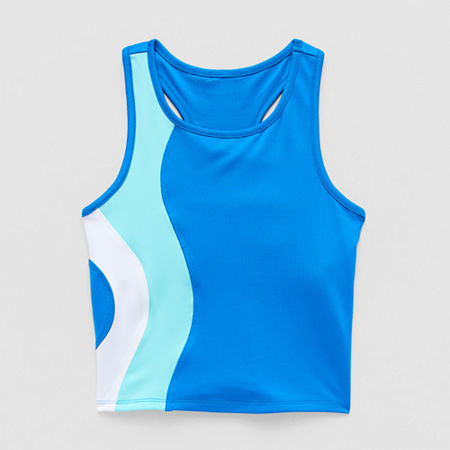 Xersion Little & Big Girls Crew Neck Tank Top, Medium , Blue