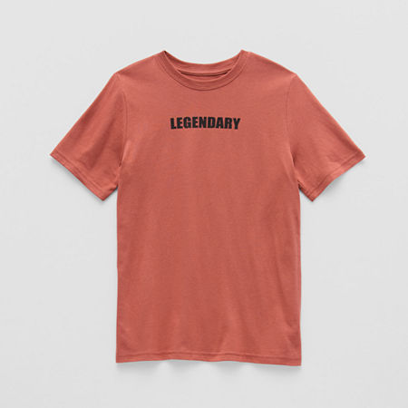 Xersion Little & Big Boys Crew Neck Short Sleeve Graphic T-Shirt, Medium (10-12), Orange