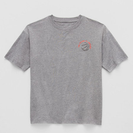 Xersion Little & Big Boys Crew Neck Short Sleeve Graphic T-Shirt, Xl (18-20) Husky, Gray