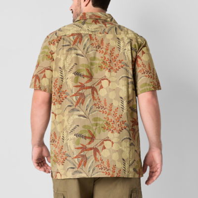 mutual weave Mens Short Sleeve Big and Tall Camp Shirt
