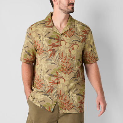 mutual weave Mens Short Sleeve Big and Tall Camp Shirt