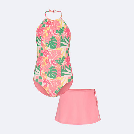 Roxy Big Kid Girls One Piece+cover-ups In Pink