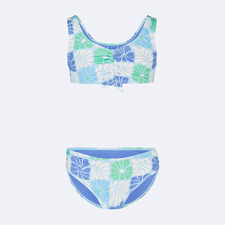 Roxy Big Kid Girls Floral 2-pc. Bikini Set In Blue
