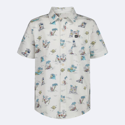 Quiksilver Big Kid Boys Short Sleeve Regular Fit Button-Down Shirt