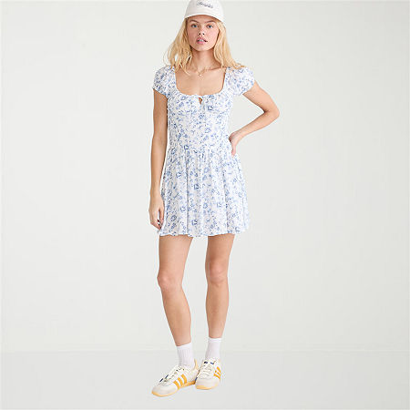 Aéropostale Womens Juniors Short Sleeve Sundress In Blue