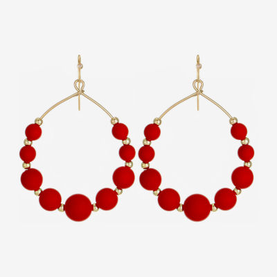 Liz Claiborne Womens 60mm Round Hoop Earrings