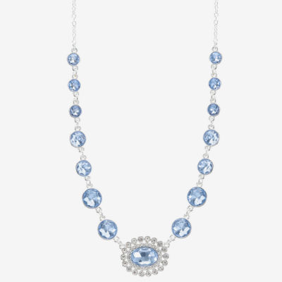 Monet Jewelry Nk Womens Blue 18 Inch Collar Necklace