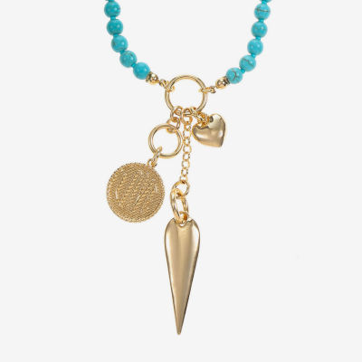 Liz Claiborne Womens Reconstituted Multi Color 28 Inch Pendant Necklace