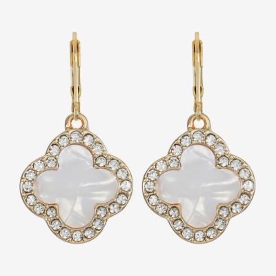 Monet Jewelry Womens Glass Clover Drop Earrings